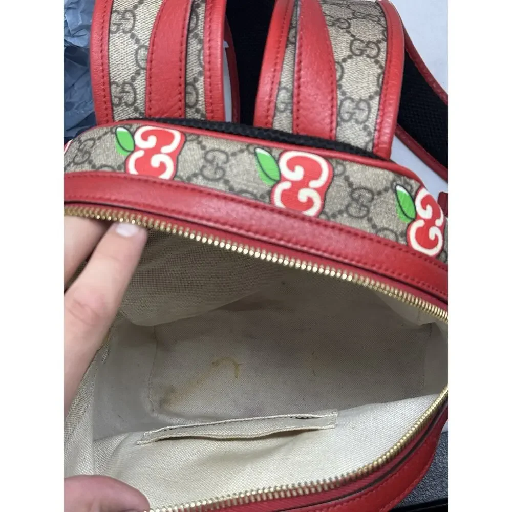 Gucci GG Supreme Canvas Apple Monogram Backpack